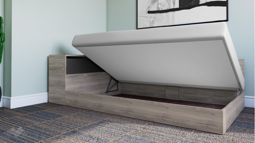 Приста с ракла 120/190 Спирит с включен матрак Бонел 120/190 малта с антрацит - изглед 2 - МебелМаг Приста с ракла 120/190 Спирит с включен матрак Бонел 120/190 малта с антрацит - изглед 2