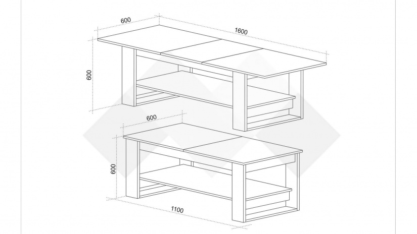 Холна маса Денвър разтегателни дъб сонома с бял гланц - изглед 3 - МебелМаг Холна маса Денвър разтегателни дъб сонома с бял гланц - изглед 3
