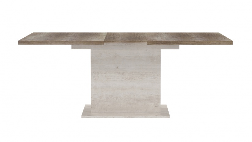 Трапезна маса Дурас разтегателни античен дъб с бял бор - изглед 5 - МебелМаг Трапезна маса Дурас разтегателни античен дъб с бял бор - изглед 5