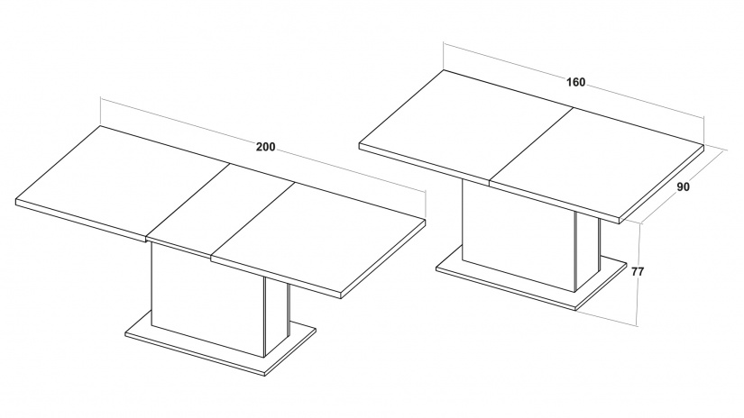Трапезна маса Кора разтегателни олд стайл - изглед 4