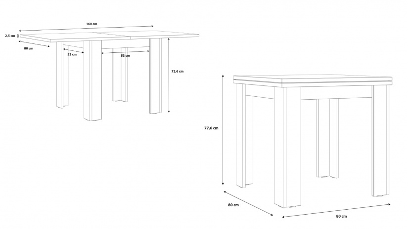 Трапезна маса Вероника разтегателни дъб сонома - изглед 5 - МебелМаг Трапезна маса Вероника разтегателни дъб сонома - изглед 5