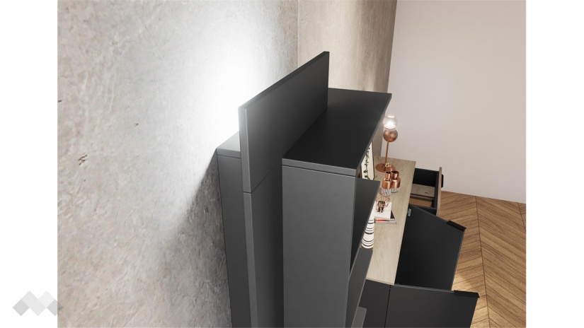 Секция Амрен модулни сонома арвен с графит - изглед 5 - МебелМаг Секция Амрен модулни сонома арвен с графит - изглед 5