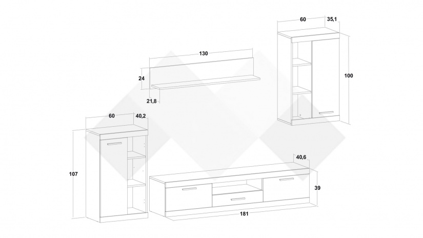 Секция Жени с открити рафтове артизан с антрацит - изглед 5