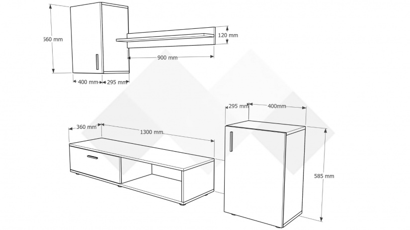 Секция Лима модулни дъб сонома - изглед 3