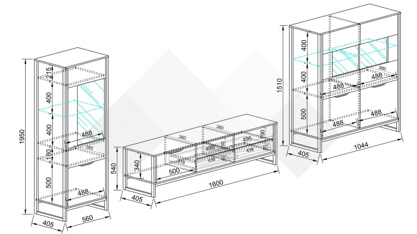 Секция Лина модулни сонома арвен с графит - изглед 4 - МебелМаг Секция Лина модулни сонома арвен с графит - изглед 4