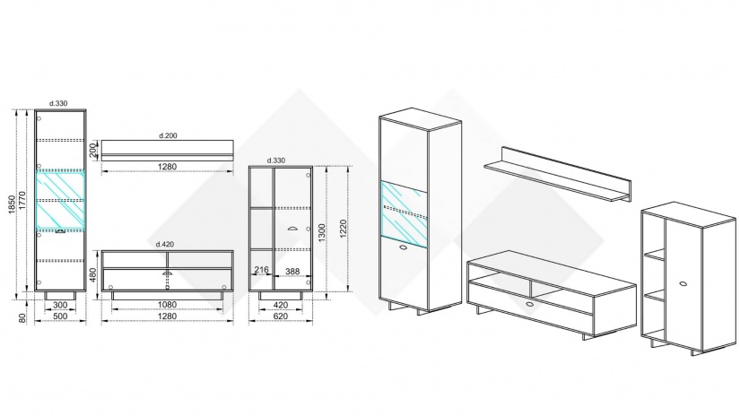 Секция Оливия модулни олд стайл - изглед 3 - МебелМаг Секция Оливия модулни олд стайл - изглед 3