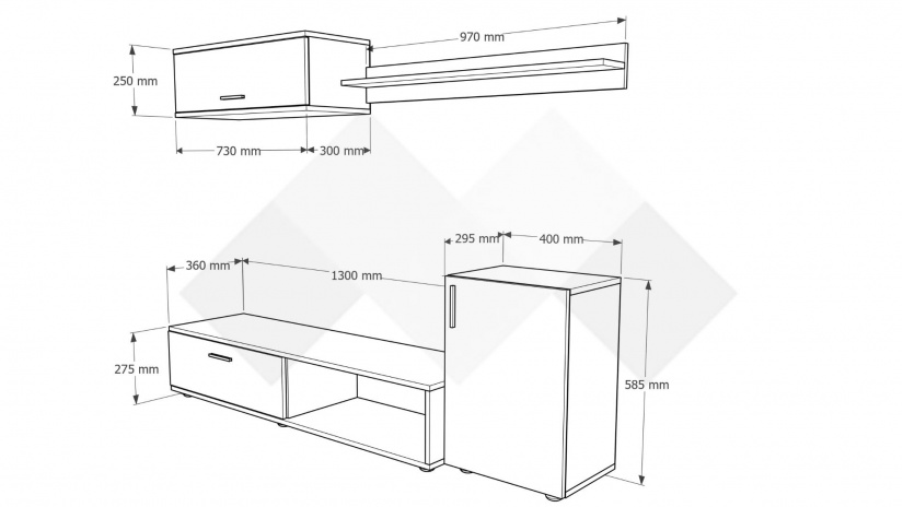 Секция Стенли с открити рафтове дъб сонома - изглед 3