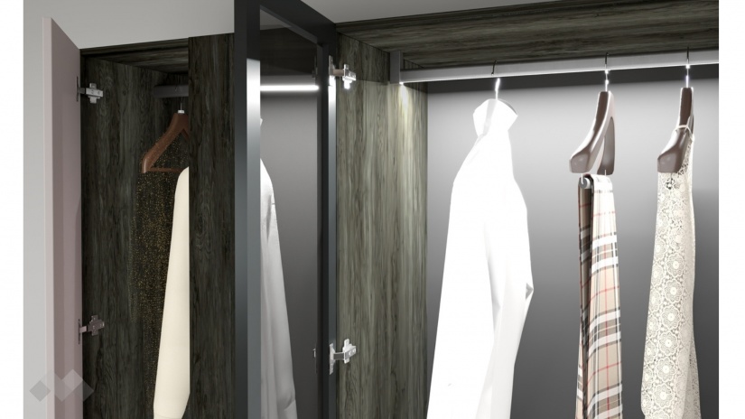 Гардероб Лондон шесткрилни дъб герано с кашмир - изглед 4 - МебелМаг Гардероб Лондон шесткрилни дъб герано с кашмир - изглед 4