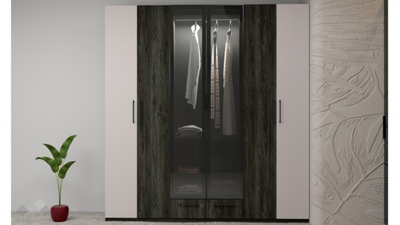 Гардероб Лондон шесткрилни дъб герано с кашмир - изглед 1 - МебелМаг Гардероб Лондон шесткрилни дъб герано с кашмир - изглед 1