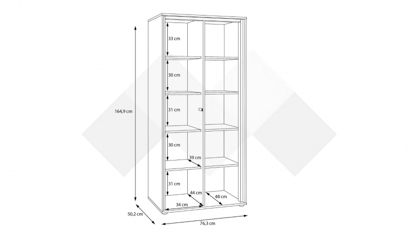 Етажерка Векслин пясък с дъб маувела - изглед 8
