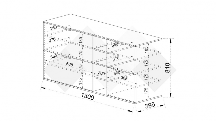 Шкаф за обувки Поситано дъб дилън тъмен с капучино мат и пасифик - изглед 4
