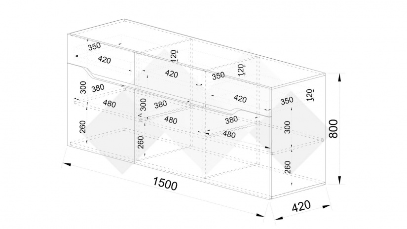 Скрин Бос бяло гланц с дъб сонома - изглед 3