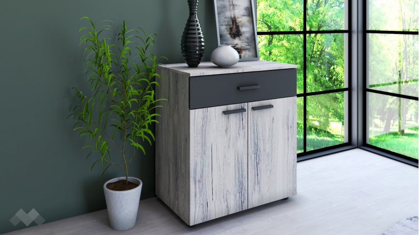 Скрин Дани малта с антрацит - изглед 1 - МебелМаг Скрин Дани малта с антрацит - изглед 1