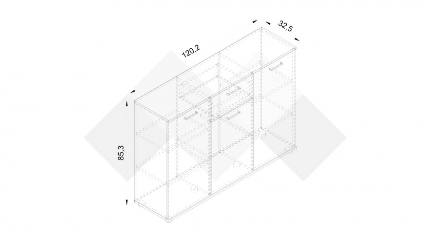 Скрин Делта светъл бетон с бяло - изглед 7