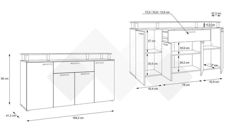Скрин Джулада пясъчен дъб с бяло - изглед 6