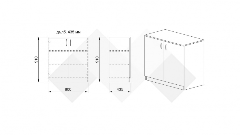 Скрин Едисън сонома арвен с бял гланц - изглед 3 - МебелМаг Скрин Едисън сонома арвен с бял гланц - изглед 3