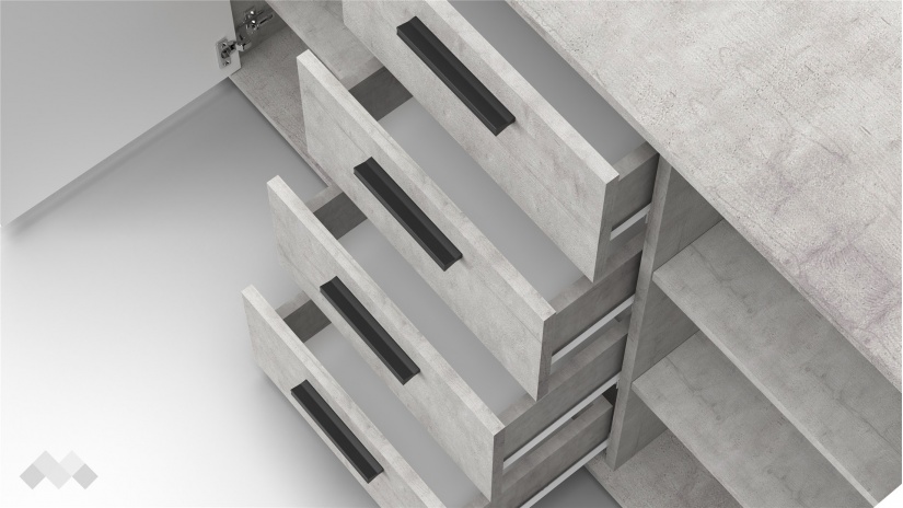 Скрин Гама светъл бетон с бяло - изглед 6