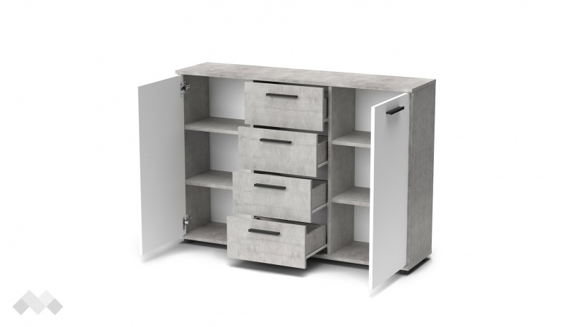 Скрин Гама светъл бетон с бяло - изглед 4