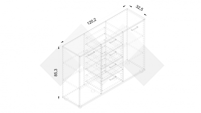Скрин Гама светъл бетон с бяло - изглед 7