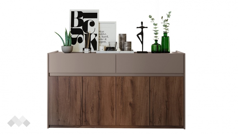 Скрин Калатрава кафяв дъб пиемона с лате - изглед 4 - МебелМаг Скрин Калатрава кафяв дъб пиемона с лате - изглед 4