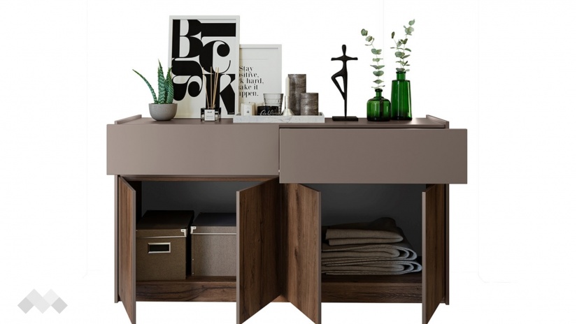 Скрин Калатрава кафяв дъб пиемона с лате - изглед 5 - МебелМаг Скрин Калатрава кафяв дъб пиемона с лате - изглед 5