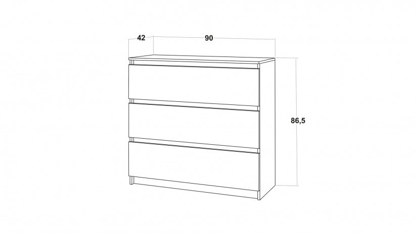 Скрин Лорис дъб кремона с бял гланц - изглед 2