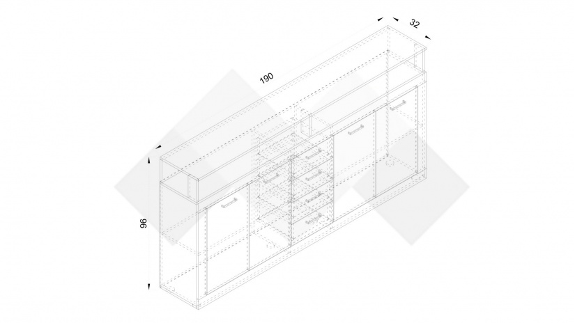 Скрин Луна светъл олд стайл с матера - изглед 2 - МебелМаг Скрин Луна светъл олд стайл с матера - изглед 2