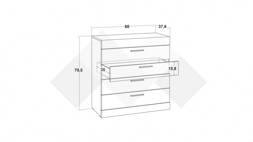 Скрин Моник златен дъб с бяло - изглед 3