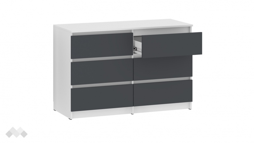 Скрин Никола бял с антрацит - изглед 3 - МебелМаг Скрин Никола бял с антрацит - изглед 3