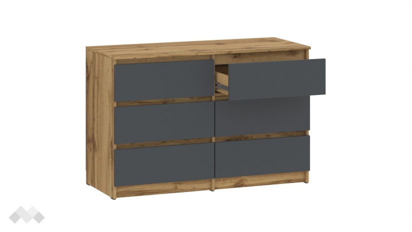 Скрин Никола златен дъб с антрацит - изглед 2 - МебелМаг Скрин Никола златен дъб с антрацит - изглед 2