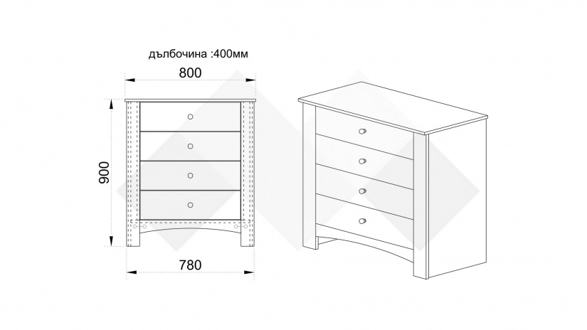 Скрин Одеса тъмна сонома - изглед 2 - МебелМаг Скрин Одеса тъмна сонома - изглед 2
