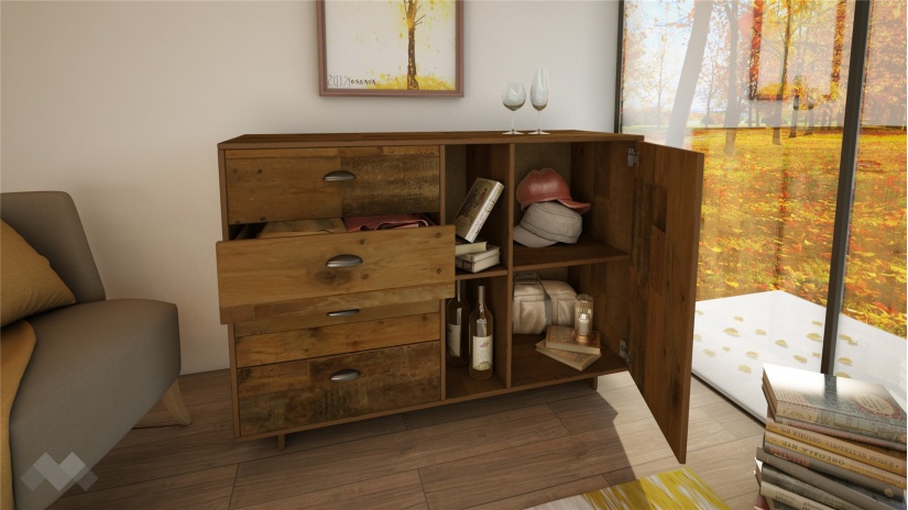 Скрин Оливия олд стайл - изглед 2 - МебелМаг Скрин Оливия олд стайл - изглед 2