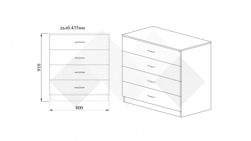 Скрин Рокфорд мока с лате - изглед 4 - МебелМаг Скрин Рокфорд мока с лате - изглед 4