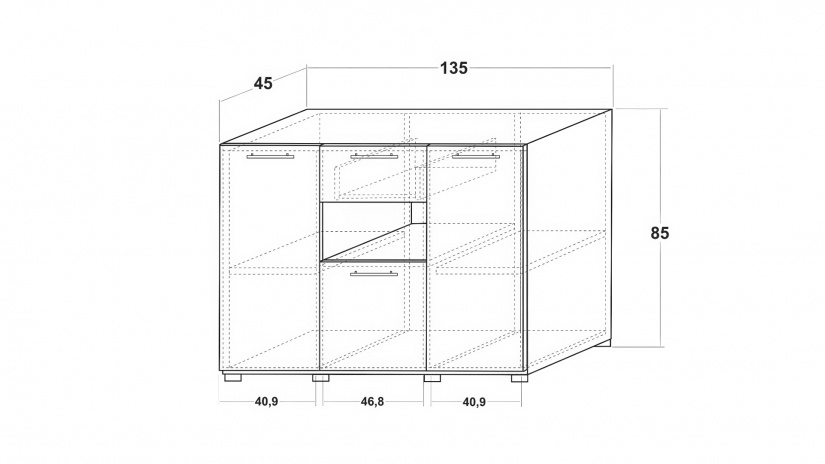 Скрин Ламела дъб канела с дъб ламела и черно шагре - изглед 3