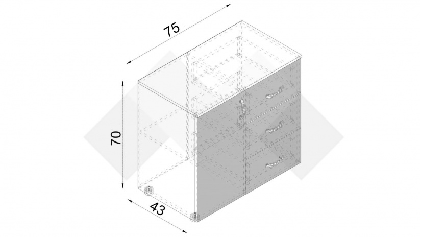 Скрин Селтик келтски дъб със светло сиво - изглед 3 - МебелМаг Скрин Селтик келтски дъб със светло сиво - изглед 3