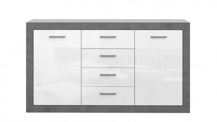 Скрин Требия сиво с бял гланц - изглед 4 - МебелМаг Скрин Требия сиво с бял гланц - изглед 4