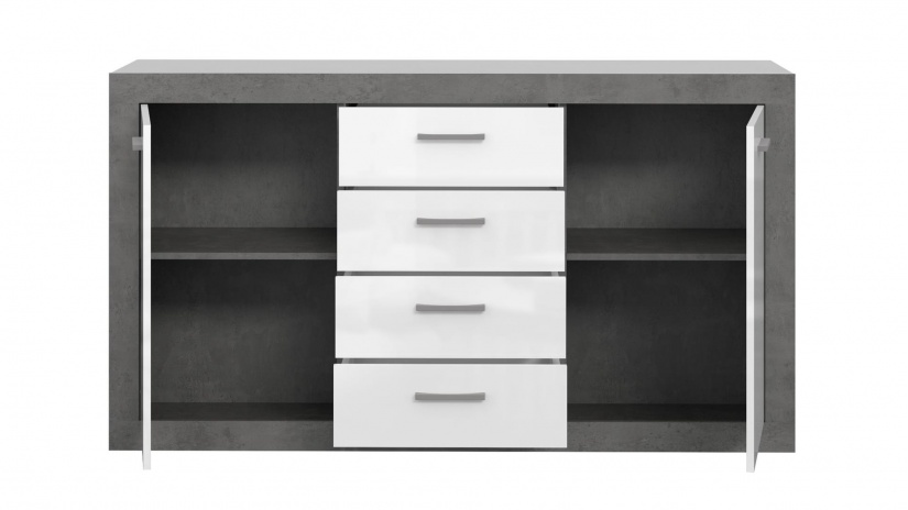 Скрин Требия сиво с бял гланц - изглед 5 - МебелМаг Скрин Требия сиво с бял гланц - изглед 5