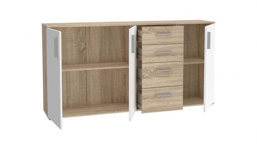 Скрин Иколи дъб сонома с бяло - изглед 3