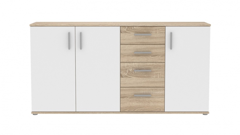 Скрин Иколи дъб сонома с бяло - изглед 4