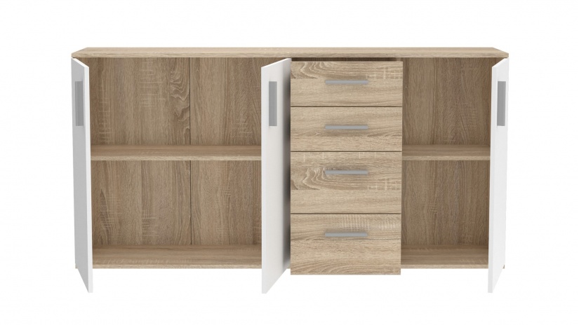 Скрин Иколи дъб сонома с бяло - изглед 5