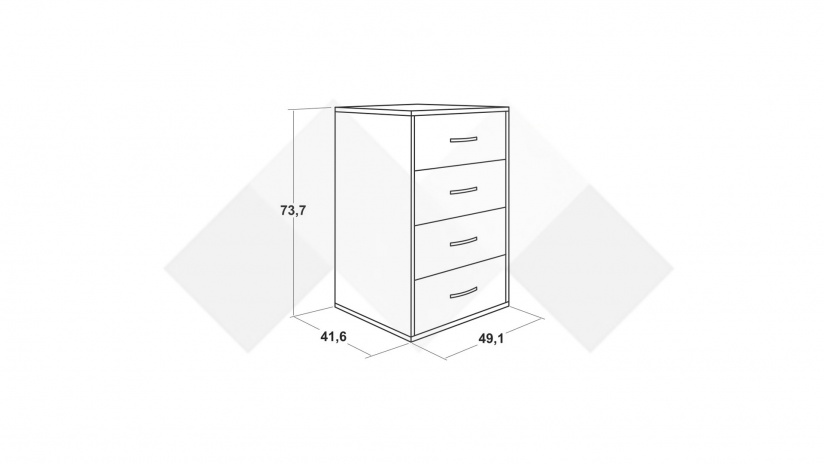 Скрин Жизел антрацит с дъб сонома - изглед 3