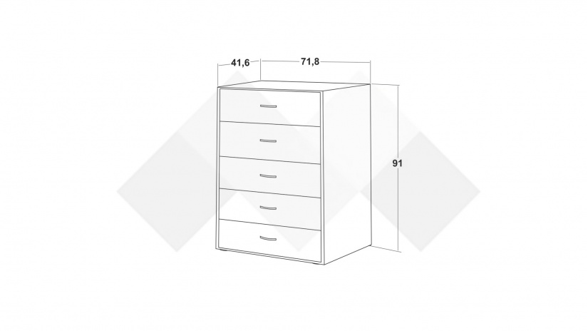 Скрин Жизел бяло гладко с дъб сонома - изглед 3