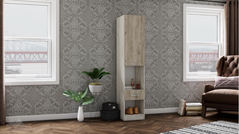 Спален комплект Адам А3 дъб крафт бял - изглед 12 - МебелМаг Спален комплект Адам А3 дъб крафт бял - изглед 12