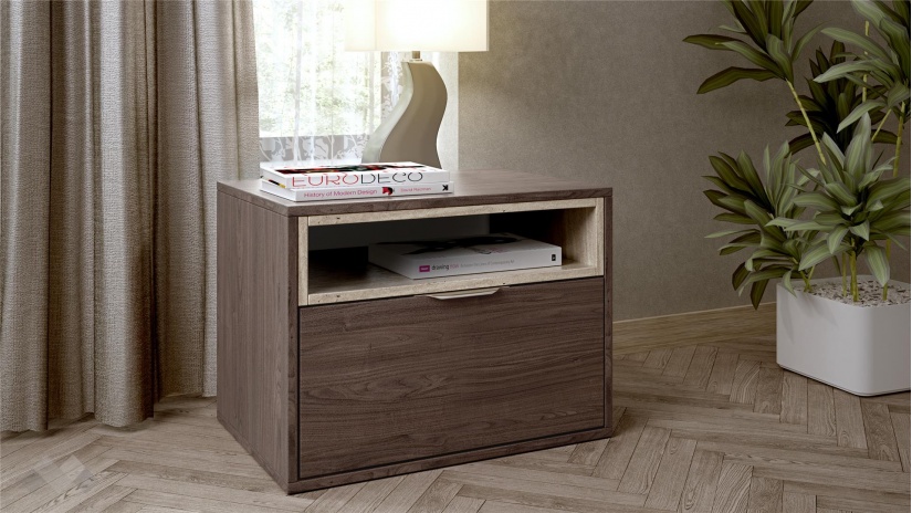 Спален комплект Барса дъб арканзас с травертин - изглед 4