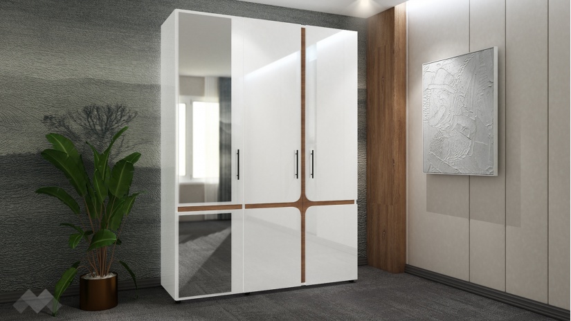 Спален комплект Енцо бял гланц с денвър - изглед 4