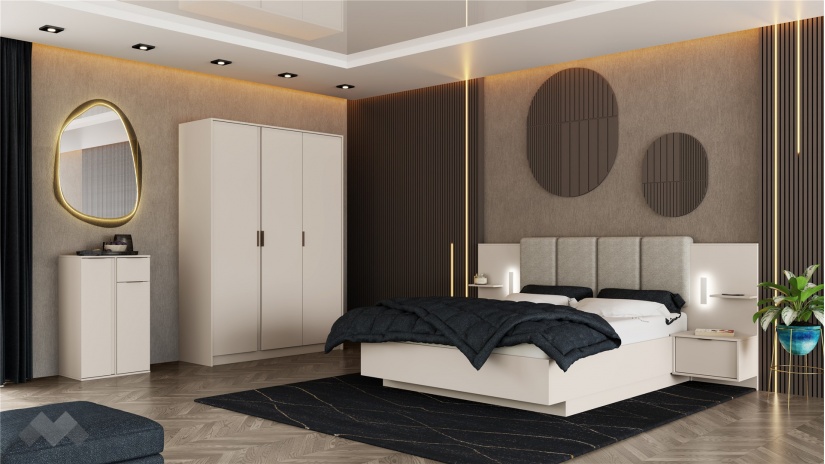 Спален комплект Кашмир К3 кашмир - изглед 1 - МебелМаг Спален комплект Кашмир К3 кашмир - изглед 1