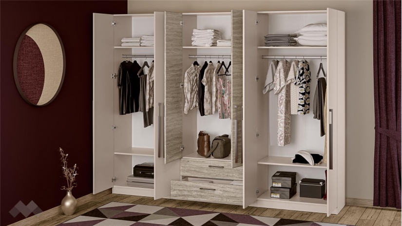 Спален комплект Керина памучно бежов с траверт - изглед 7 - МебелМаг Спален комплект Керина памучно бежов с траверт - изглед 7