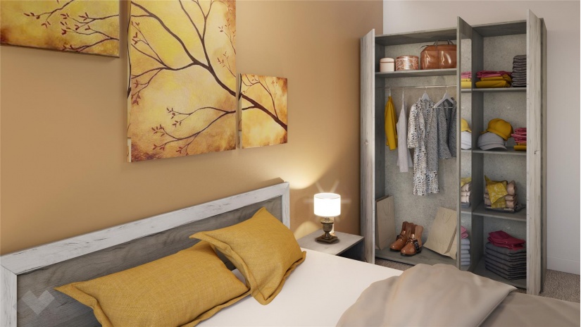 Спален комплект Летисия с включен матрак Бонел 160/200 дъб крафт сив с дъб крафт бял - изглед 4