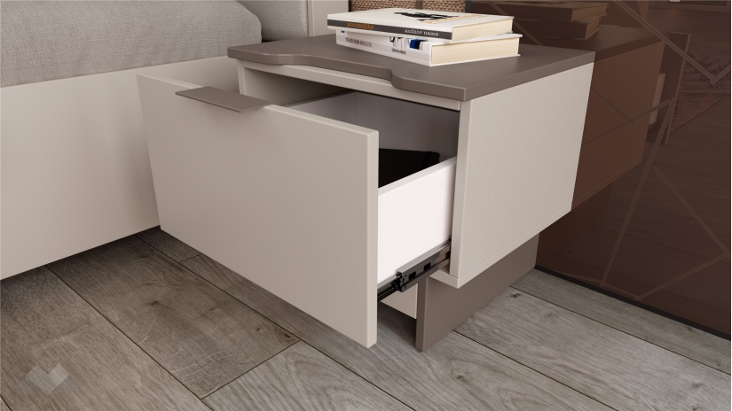 Спален комплект Лусо с включен матрак Бонел 160/200 кашмир с лате - изглед 4 - МебелМаг Спален комплект Лусо с включен матрак Бонел 160/200 кашмир с лате - изглед 4