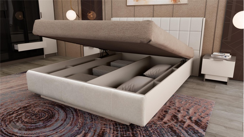 Спален комплект Лусо с включен матрак Бонел 160/200 кашмир с лате - изглед 13 - МебелМаг Спален комплект Лусо с включен матрак Бонел 160/200 кашмир с лате - изглед 13